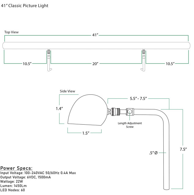 Classic LED Art Lights, Dimmable, Plug-in, 41