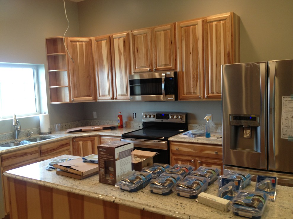 Inspiration for a rustic kitchen remodel in Grand Rapids
