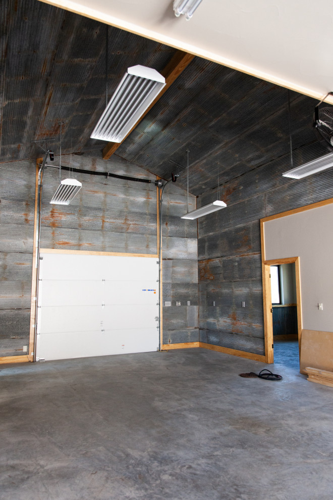 Inspiration for a rustic garage remodel in Austin