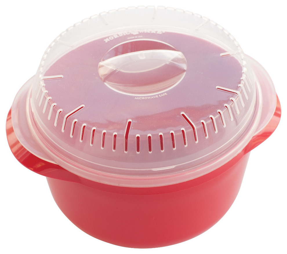 Nordic Ware Red 1.3 Quart Microwave Multi Boiler Bowl Contemporary