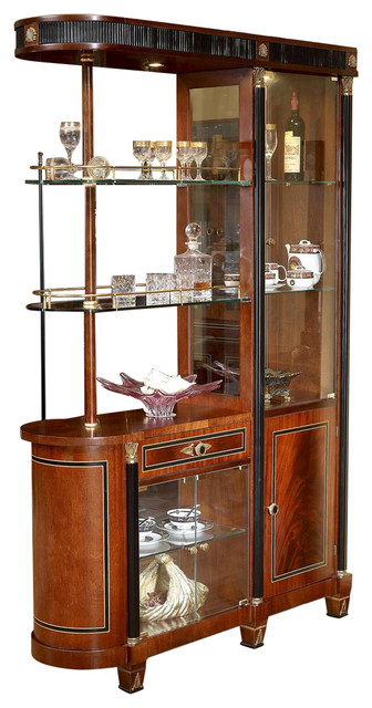Partition Cabinet With Bronze And Black Accents Traditional