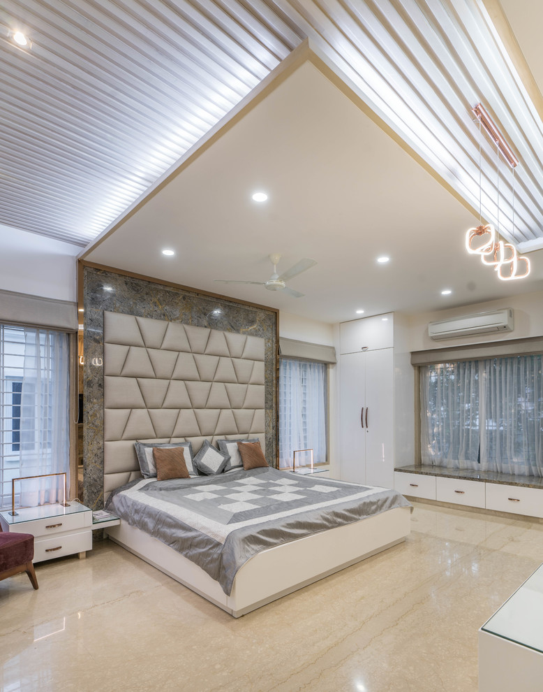 Contemporary bedroom in Hyderabad.