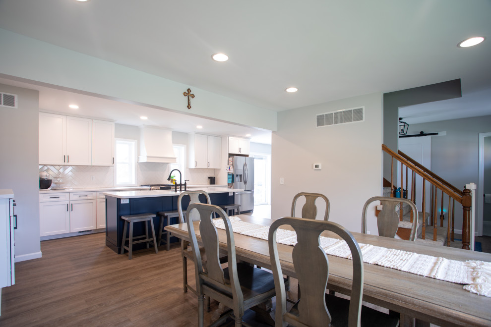 Transitional vinyl floor kitchen/dining room combo photo