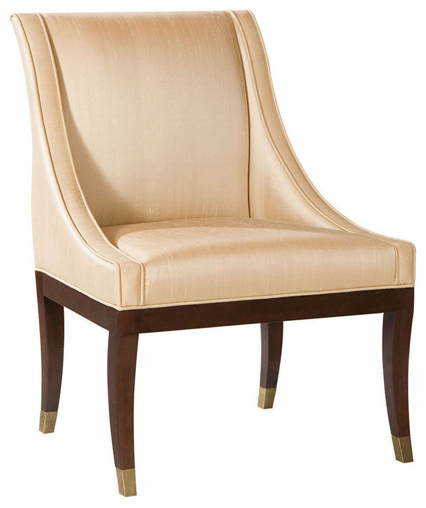 Gwinnett Fifties French Deco Soft Gold Dining Arm Chair