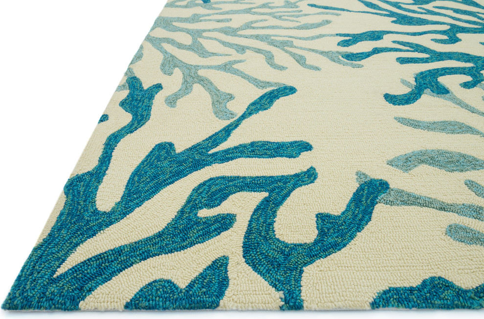 Indoor Outdoor Blue Coral Ventura Area Rug by Loloi Beach Style
