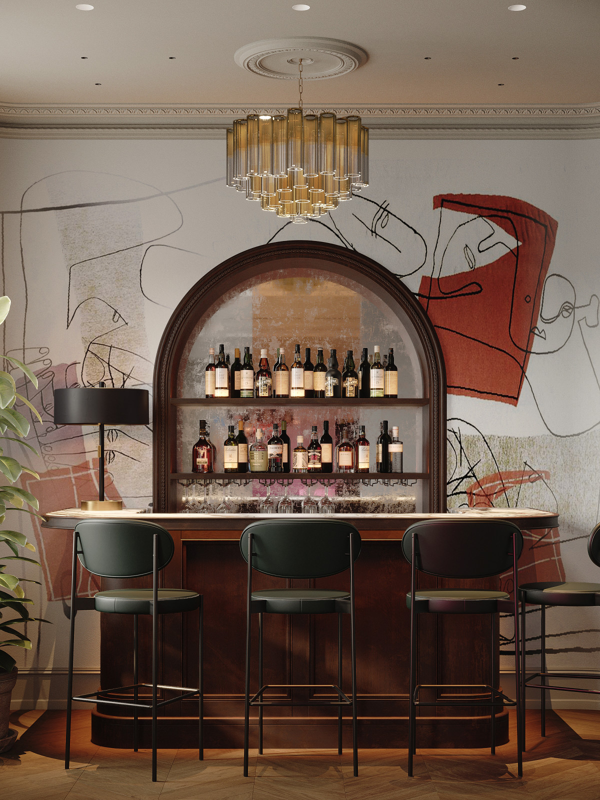 Яркая квартира с баром