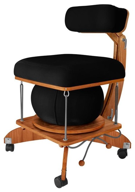 Black Sprang Chair With Walnut