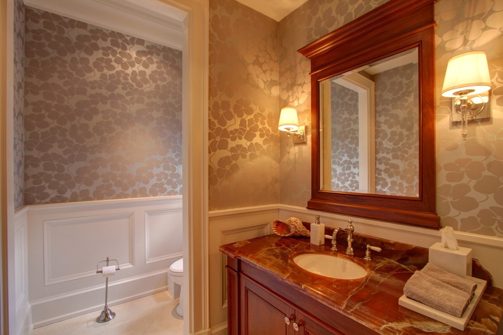 This is an example of a contemporary powder room in Toronto.