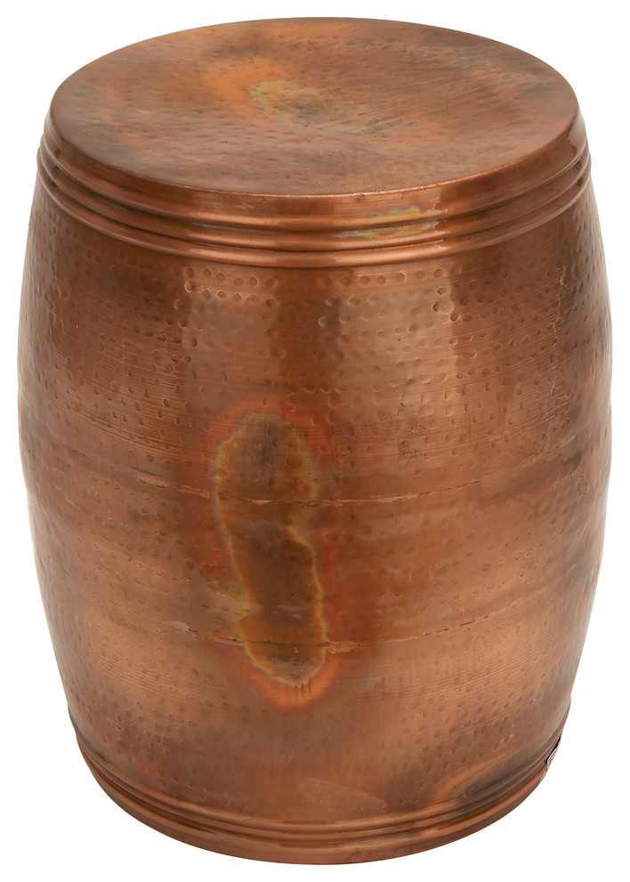 Cadiz Metal Drum Accent Table Traditional Accent And Garden Stools