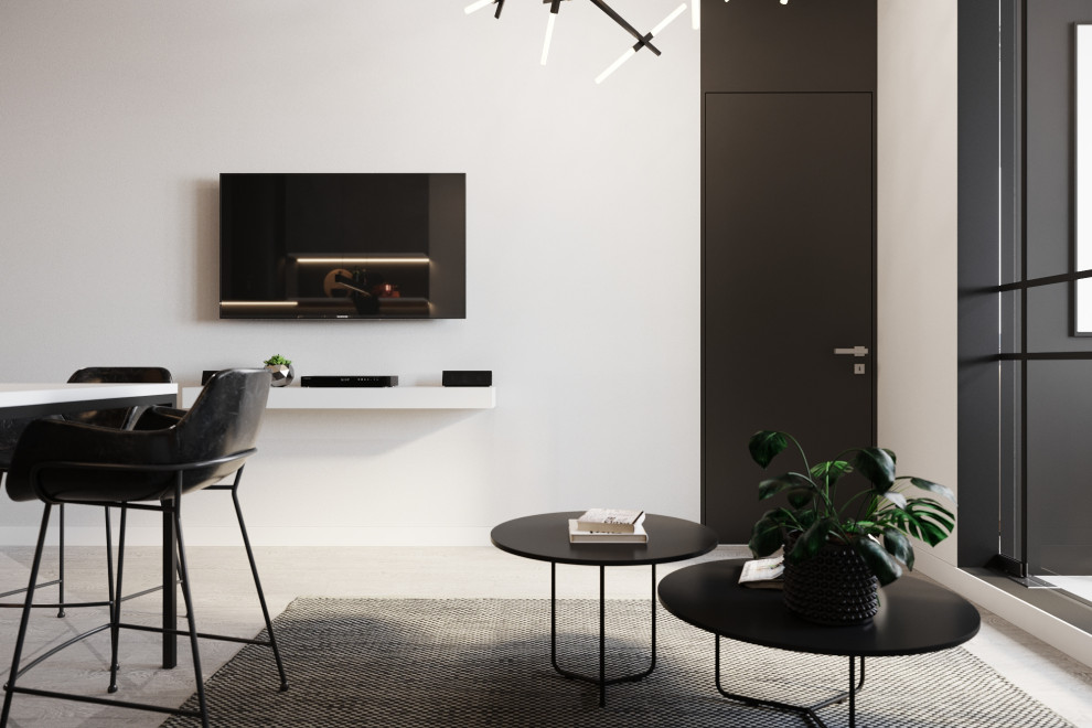 Квартира для холостяка с одной спальней и кухней-гостиной