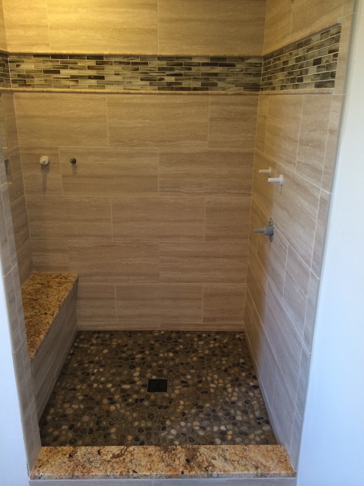 Example of a transitional bathroom design in Baltimore