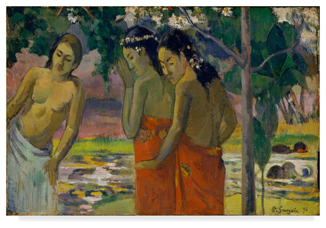 Paul Gauguin 'Three Tahitian Women' Canvas Art, 19"x12"