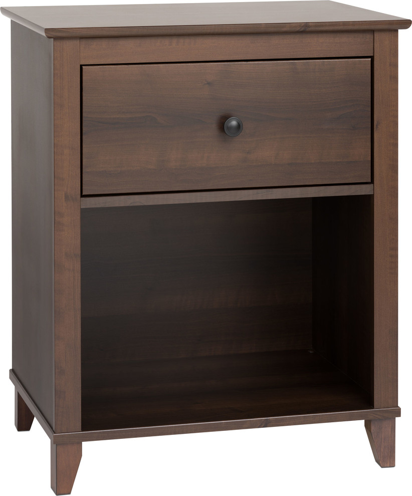 Yaletown 1 Drawer Tall Nightstand Espresso Transitional