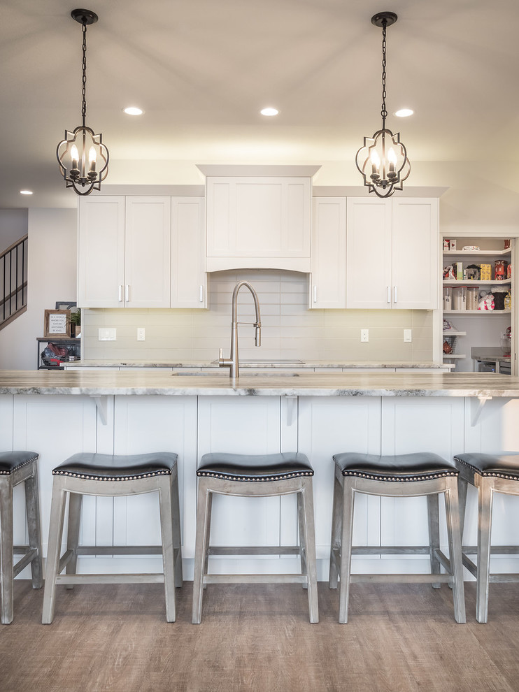 Inspiration for a transitional kitchen remodel in Edmonton