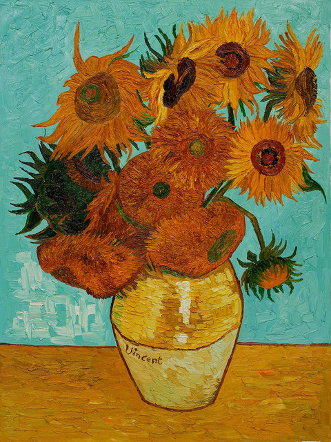 Sunflower by Vincent Van Gogh Oil Paintings Reproduction canvas 16"x20" 