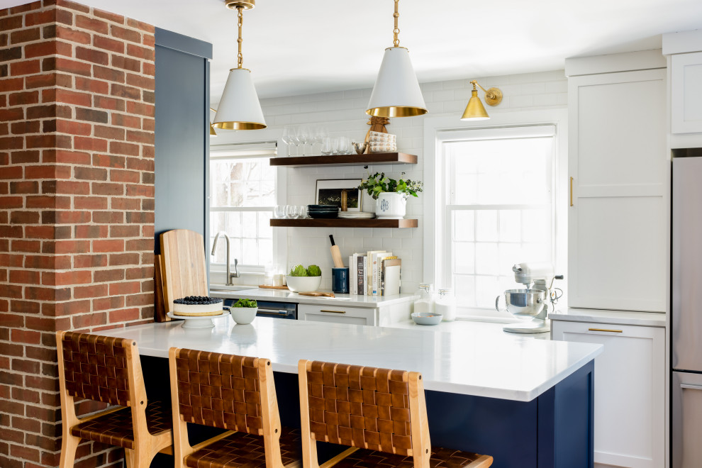 Inspiration for a transitional kitchen remodel in Boston