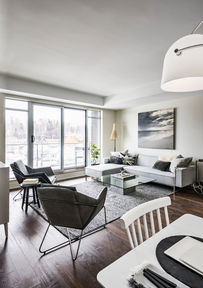 Example of a transitional home design design in Ottawa