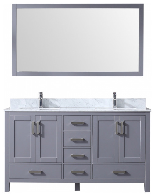 60 Inch Modern Dark Gray Double Sink, 60 Inch White Bathroom Vanity Double Sink Without Top