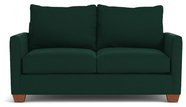 Tuxedo Apartment Size Sofa Evergreen Velvet 69 X39 X30