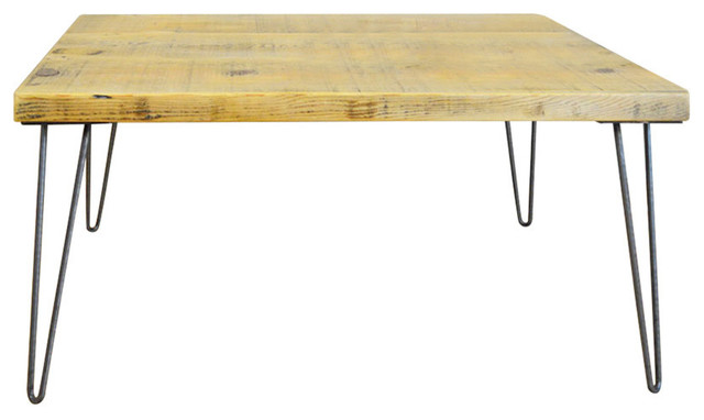 Salvaged Urban Raw Wood Coffee Table 1.65" Thick, 24x48x18, Clear Coat