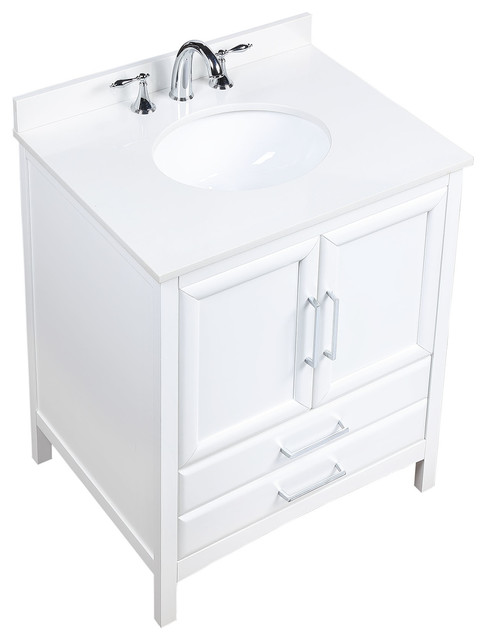 Vanity Art Single Bathroom Set, White 30 Bathroom Vanity With Sink