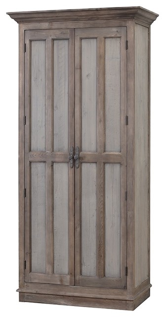 85 Tall Rossana Cabinet Double Doors Multiple Shelves Wood Dark