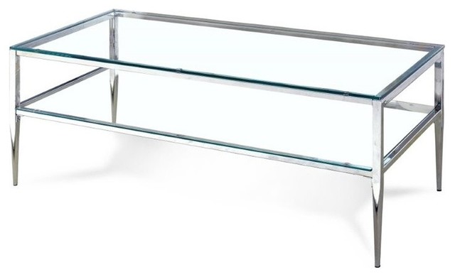 Furniture Of America Venzini Rectangular Metal Coffee Table In Chrome Contemporary Tables By Homesquare - Contemporary Chrome Coffee Tables Furniture Of America Venzini Rectangular Metal Coffee Table In Chrome Contemporary Tables By Homesquare - Contemporary Chrome Coffee Tables