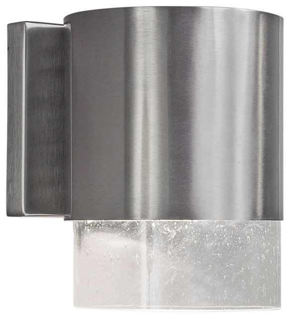 Forte 1 Light Outdoor Wall Lantern Brushed Nickel Transitional Forte 1 Light Outdoor Wall Lantern Brushed Nickel
