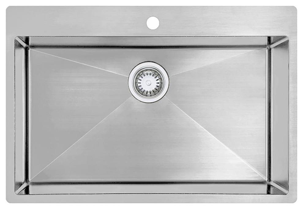 25" Stainless Steel Drop-In Single Bowl Sink