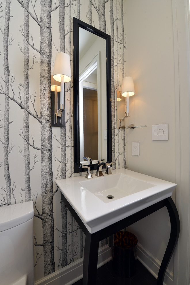 This is an example of a contemporary powder room in St Louis.
