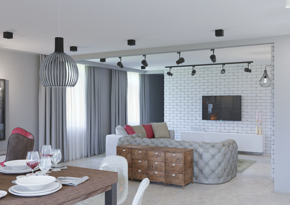 Гостиная с оттенком LOFT