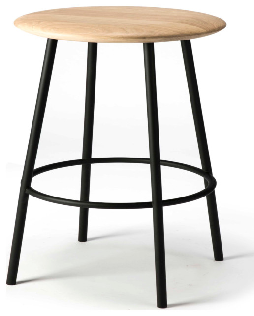 Round Oak Bar Stool OROA Baretto Industrial Bar Stools And