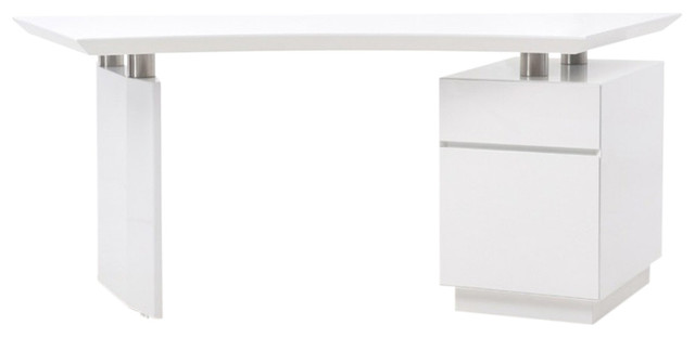 Modrest Stanford Modern White Office Desk Contemporary Desks