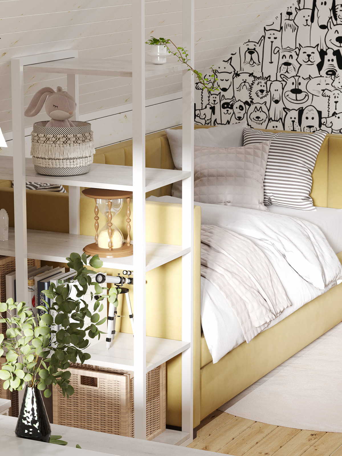 Дизайн 2го этажа в доме из бруса