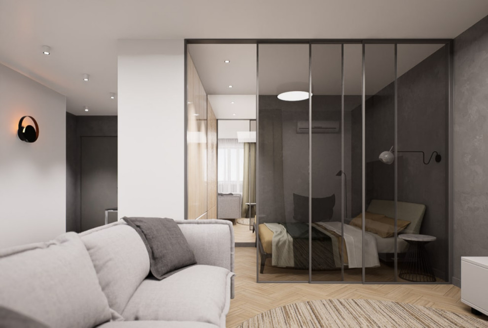 Проект интерьера квартиры со спальней-нишей