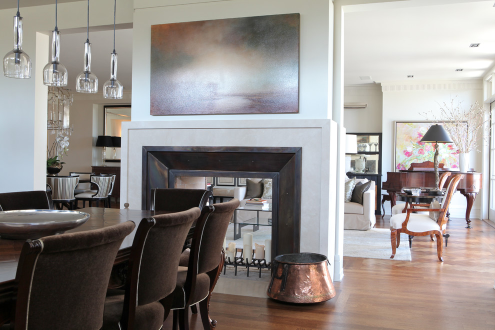 Inspiration for a large transitional great room remodel in Calgary