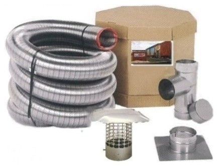 SmoothWall Double Ply Stainless Steel Chimney Liner Kit, 6"x40''