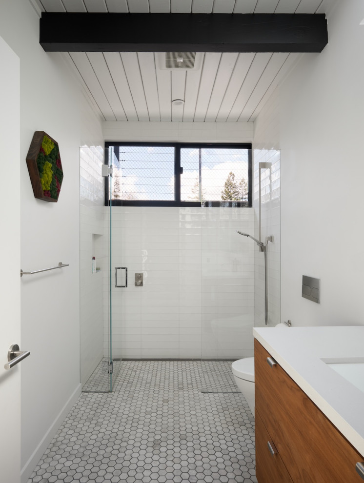 Flowing Courtyard Eichler Midcentury Bathroom San Francisco by