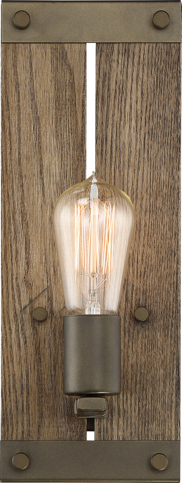 Winchester - 1 Light Wall Sconce with Aged Wood - Bronze Finish