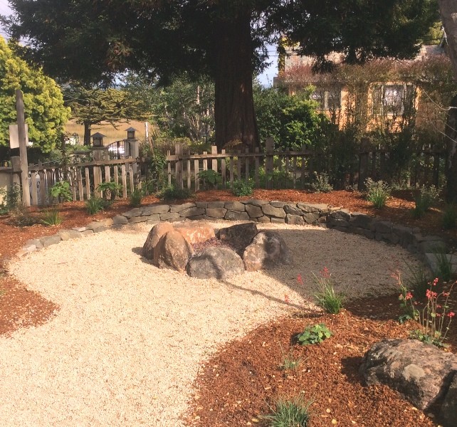 Inspiration for a transitional courtyard stone formal garden.