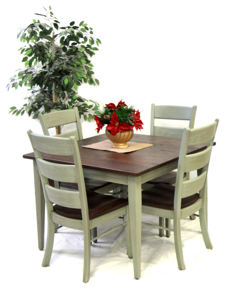 48" square shaker table with 4 Carlisle ladderback sides