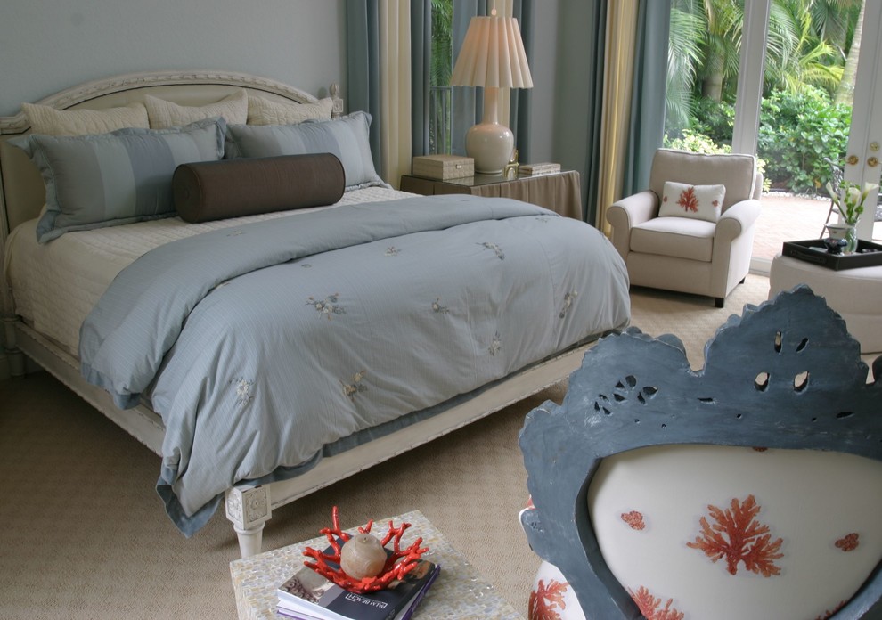 This is an example of a tropical bedroom in Miami.