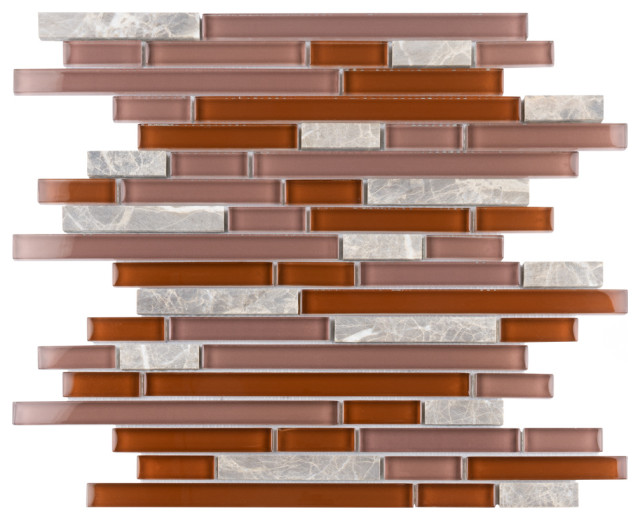 Tessera Piano Mosaic Wall Tile, Bordeaux, Sample Contemporary