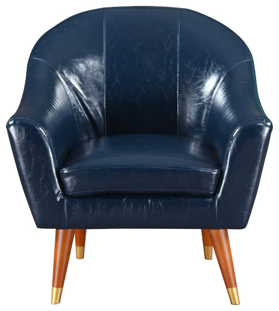 Mid Century Modern Bonded Leather Living Room Accent Chair Midcentury Armchairs And Accent