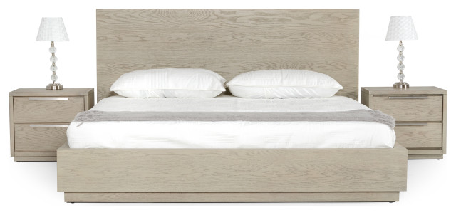 Modrest Samson Contemporary Gray Bed, Eastern King