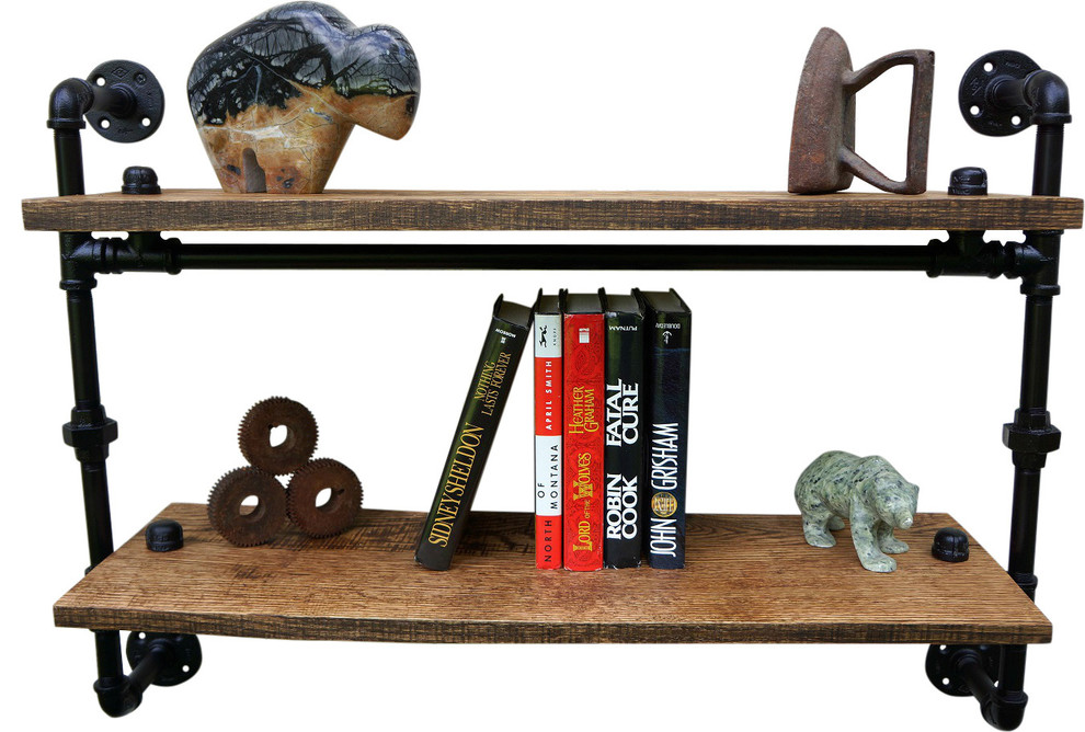 Reclaimed Wood Display Shelf Industrial Display And Wall Shelves