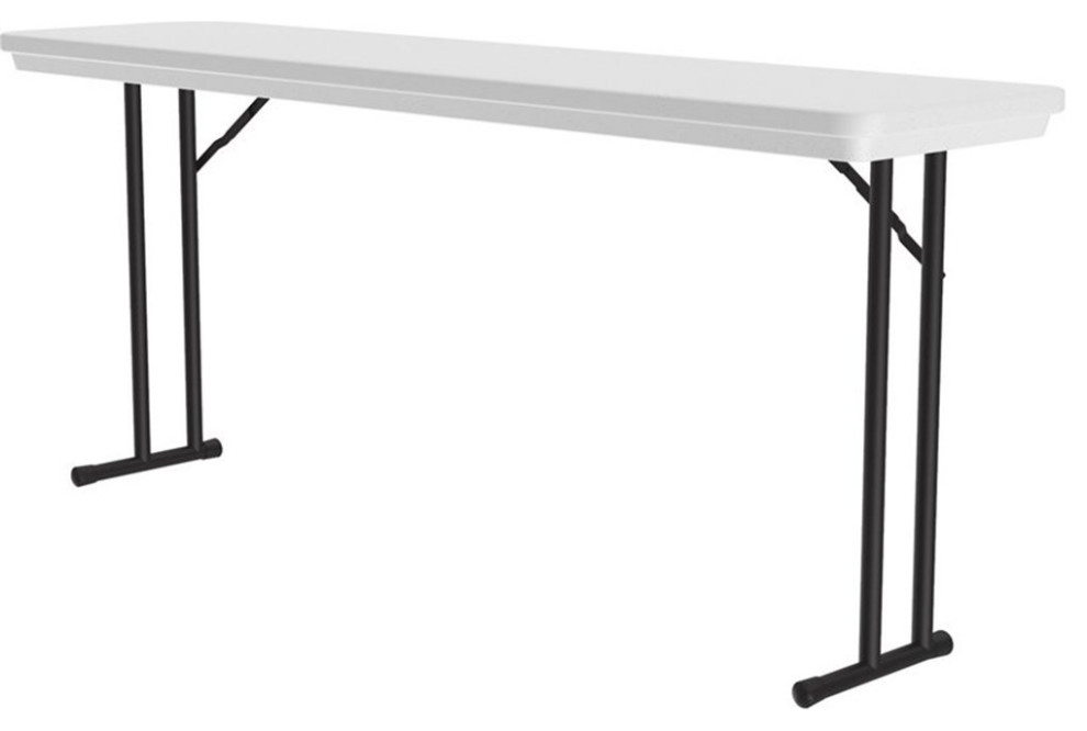 Correll 18"W x 72"D Heavy Duty Blow-Molded Folding Table in Gray Granite
