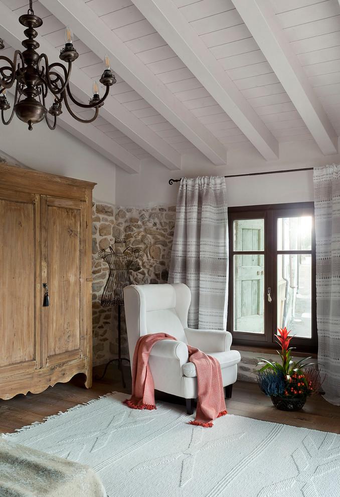 This is an example of a mediterranean family room.