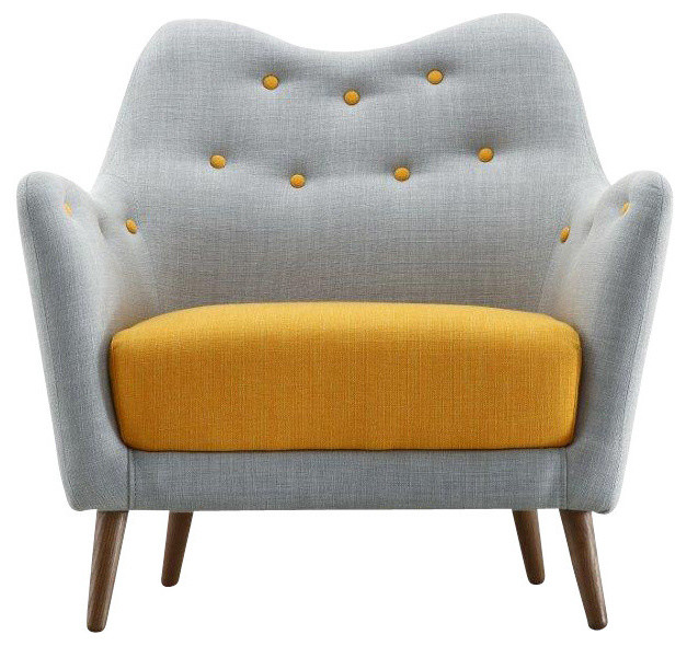 B52 Chair, Gray and Yellow