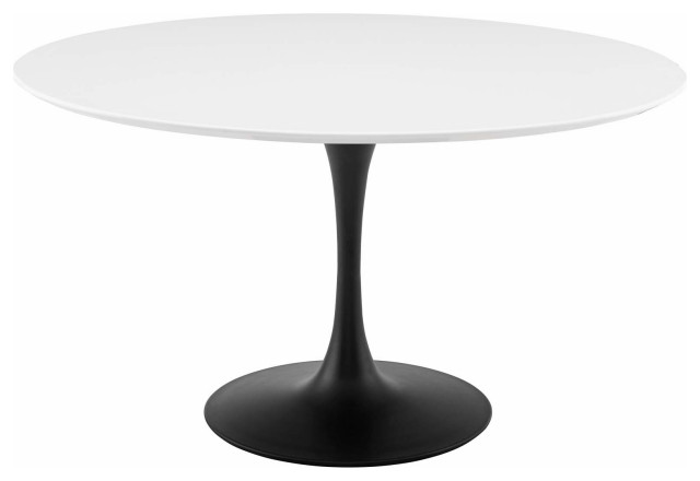 Contemporary Modern Kitchen Room Round Dining Table, Wood Aluminum ...